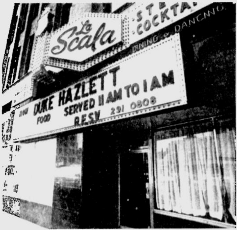 The building in 1982 as the La Scala restaurant.