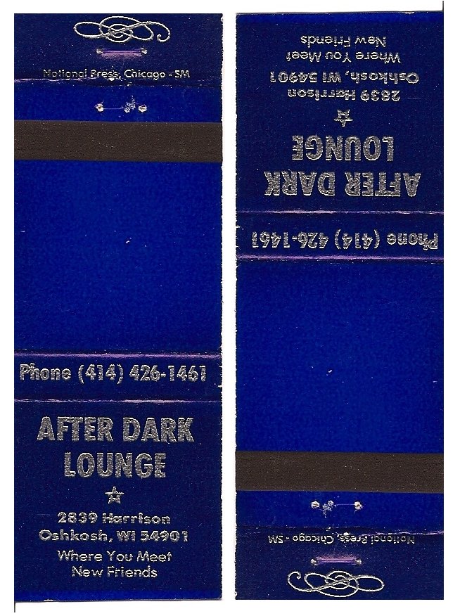 Matchbook cover / (courtesy Paul Jacob and NE Wis. LGBT History project) /