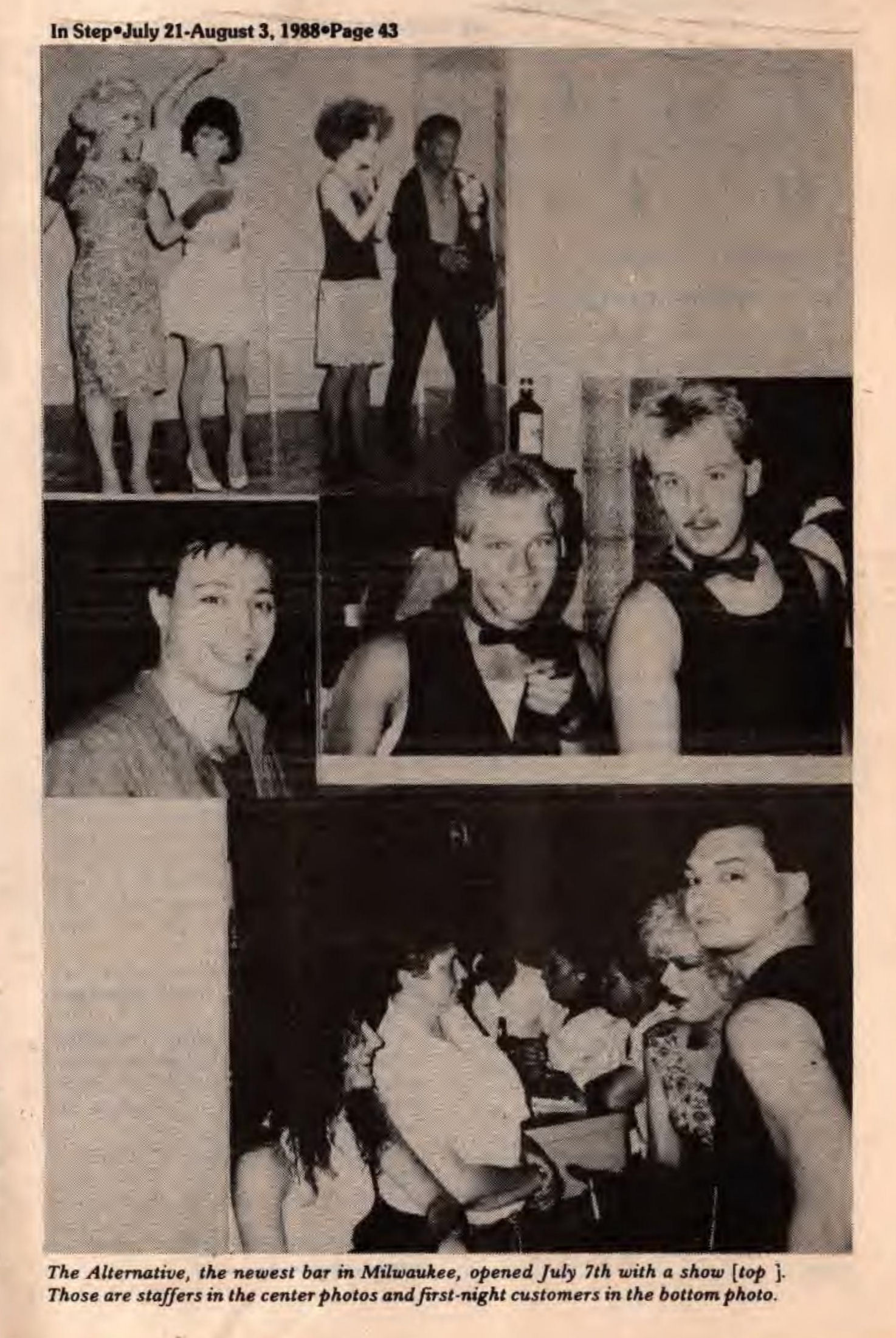Photos from the bar's opening night, July 1988.