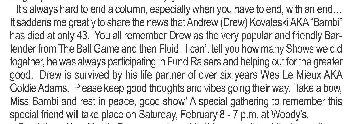 Remembrance in "Cordially Yours" column / (Quest, vol. 21-02, Feb. 2014) / /