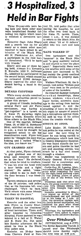Newspaper coverage of the brawl the following day