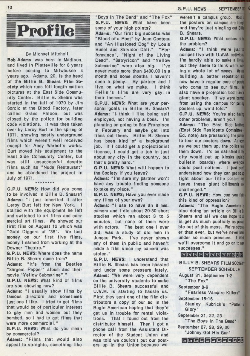 Interview in Sept. 1972 issue of / GPU News