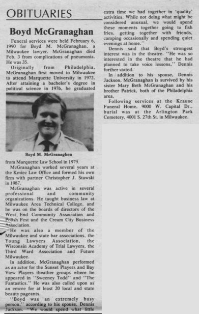 In Memorium, February 1990 / (In Step vol 7 issue 3)