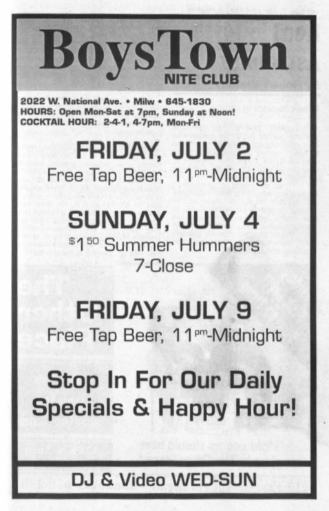 Advertisement, July 1993.