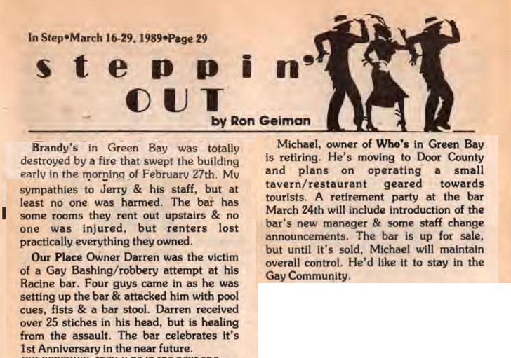 Fire destroyed Brandy's / In Step vol. 6-05 / March 1989