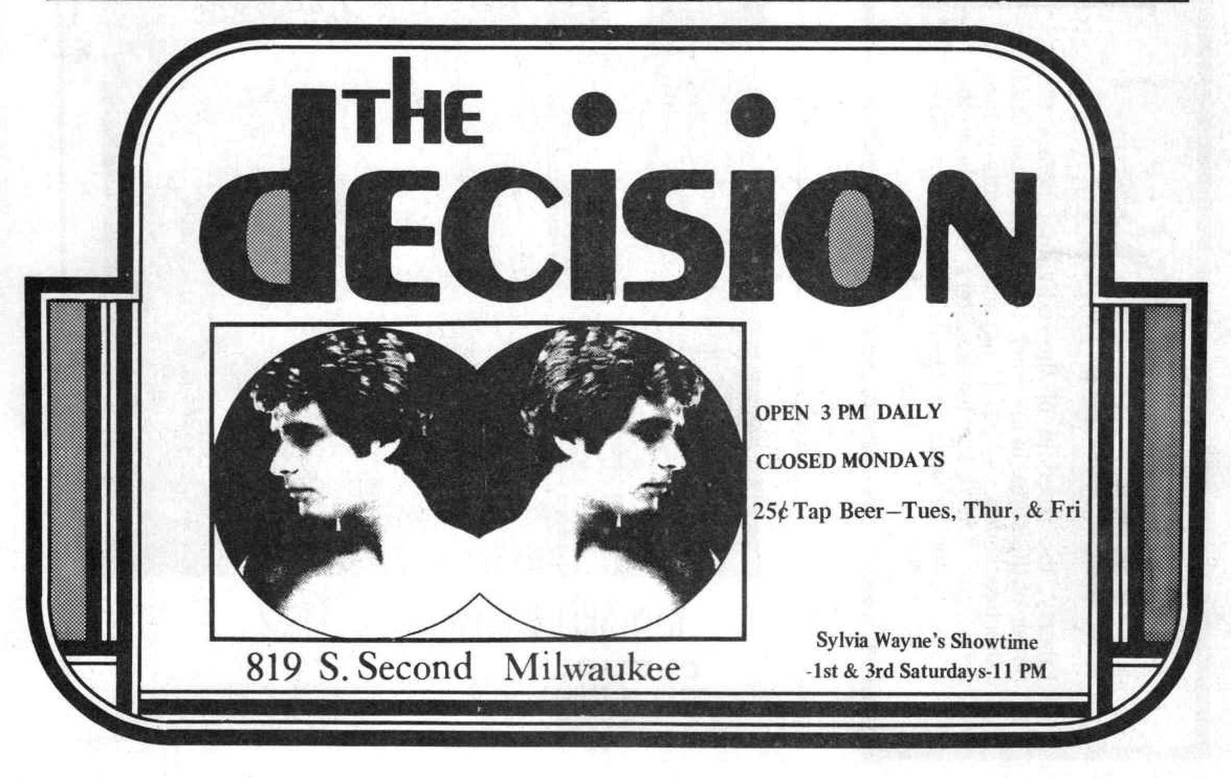 Advertisement for Decision, April 1976.