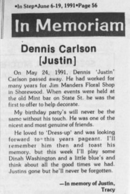 In Memoriam, June 1991 InStep