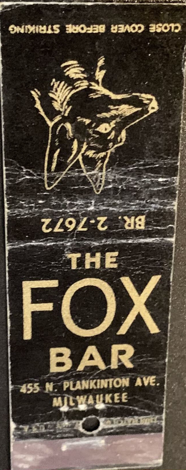 Bar matchbook, date unknown.