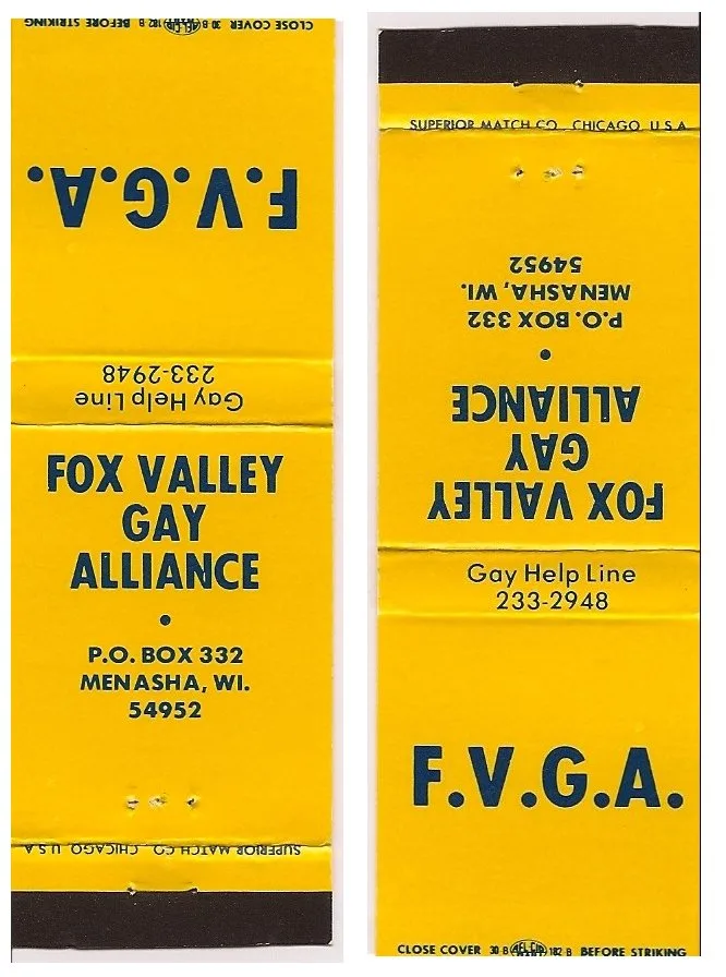 Matchbook cover / (courtesy Paul Jacob and NE Wis. LGBT History project) /