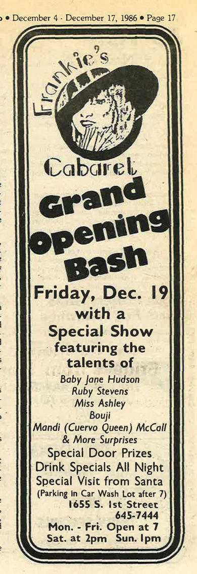 Grand opening advertisement, 1986