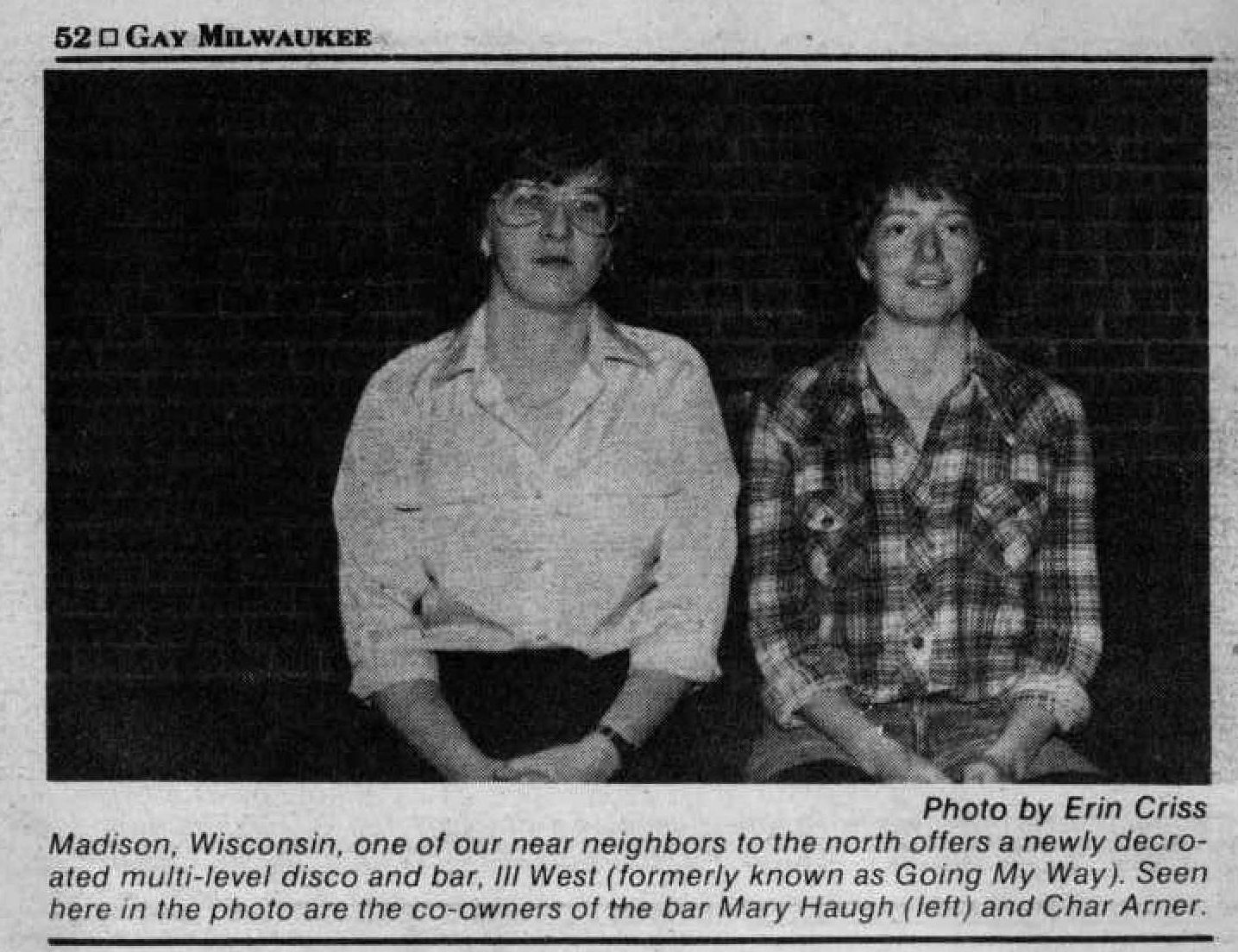 Owners Mary Haugh and Char Arner of "one eleven west", 1981