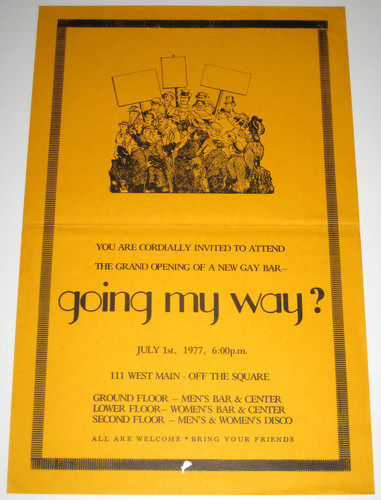 Poster announcing the opening of Going My Way?, 1977