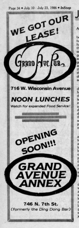 Opening advertisement, July 1986.