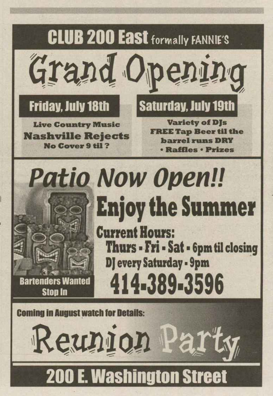 Grand opening of Club 200 East, 2008.