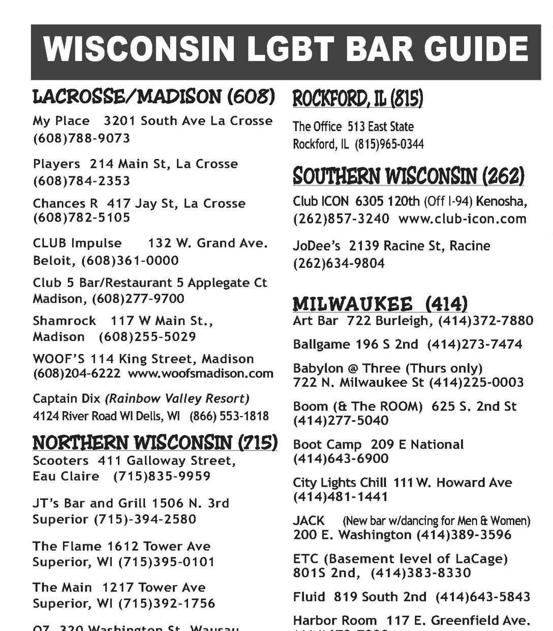 Bar guide listing for Jack, 2009.