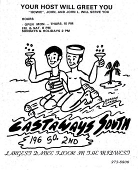 Advertisement for Castaways South bar, Feb. 1971