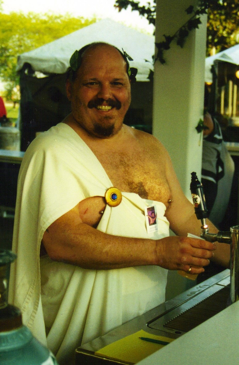 Co-owner Steve Byers tending bar, c. 1996
