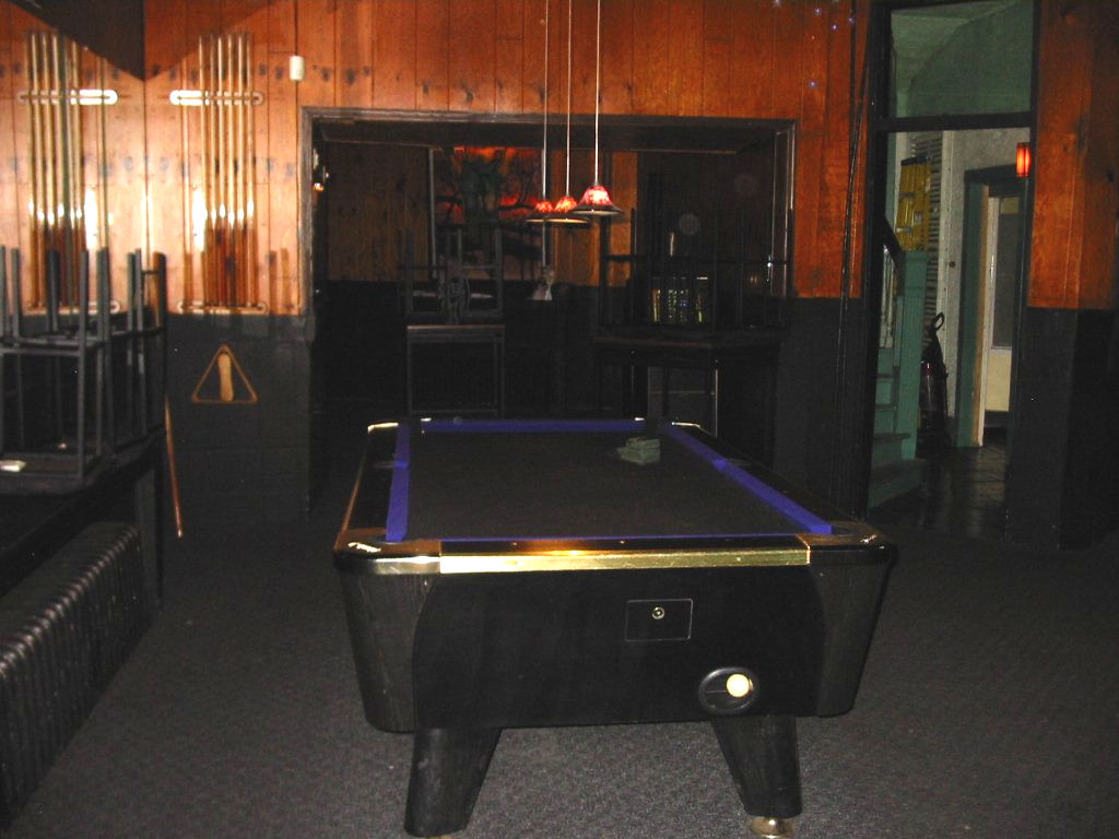 Pool table inside the bar, 2009.