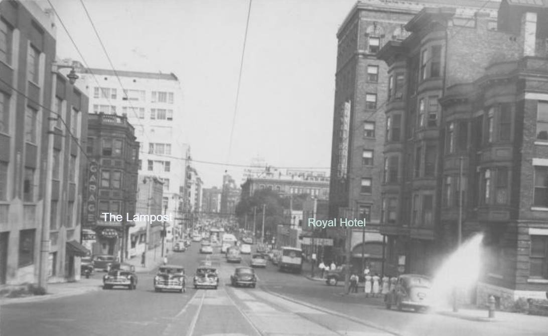 View east along Michigan Street, around 1948.