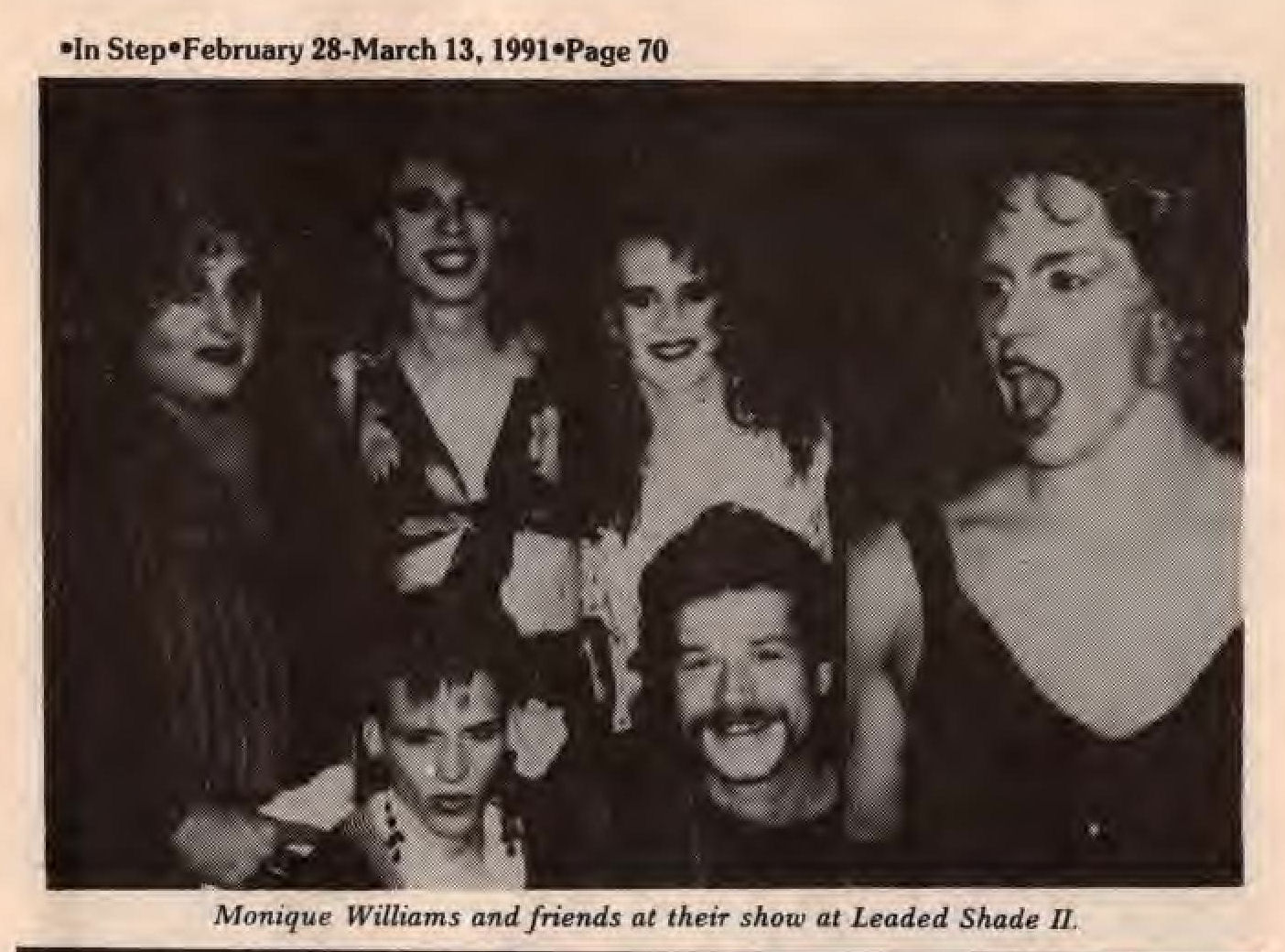 Performers at a show held at Leaded Shade II, February 1991.