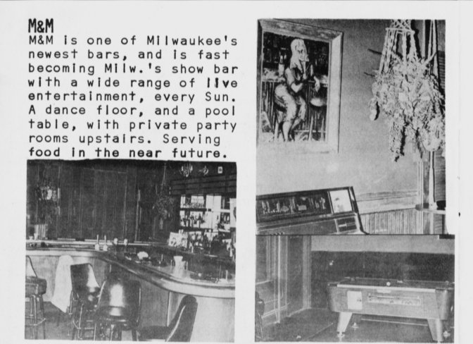 Article and photographs about the M & M Club, August 1976.