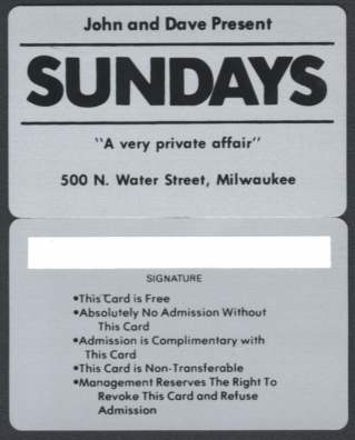 Sundays membership card