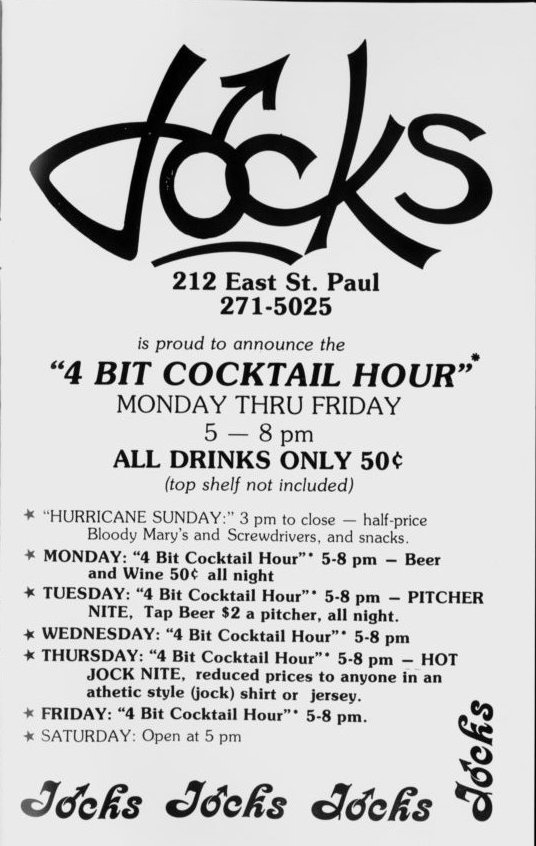 Advertisement for Jocks, May 1979.