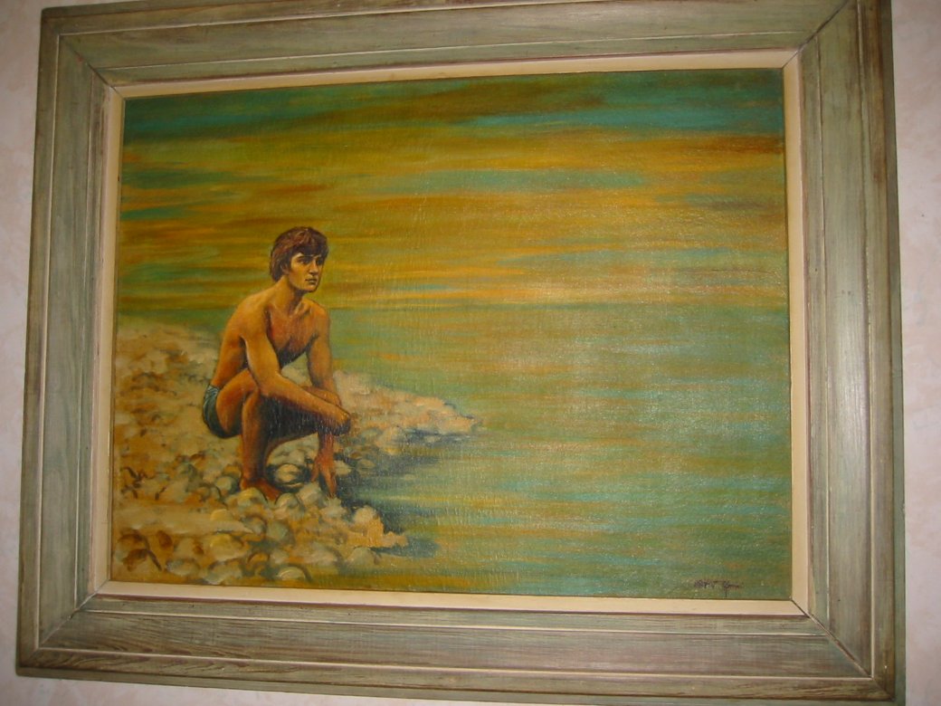 c1965: A Self Portrait (This work is still in its original frame selected by Uyvari. / It was donated to the BESTD Clinic in Milwaukee in 1997, and can be viewed in the client waiting room.) /