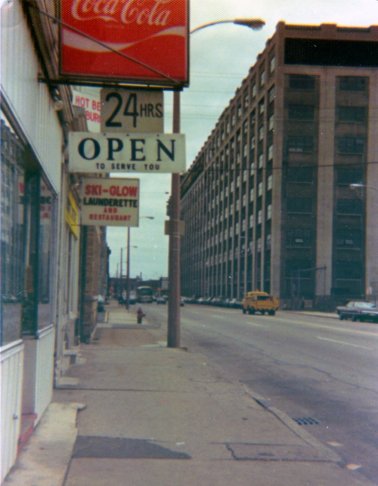 Exterior view of the Laundrette building / circa 1980 /