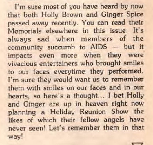 Article: Ginger Spice obituary / (In Step vol. 8-24, Dec. 1991) /