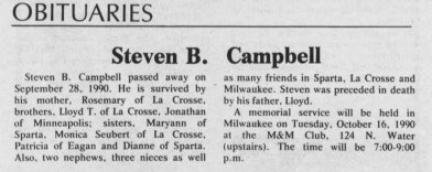 Obituary in Wisconsin Light
