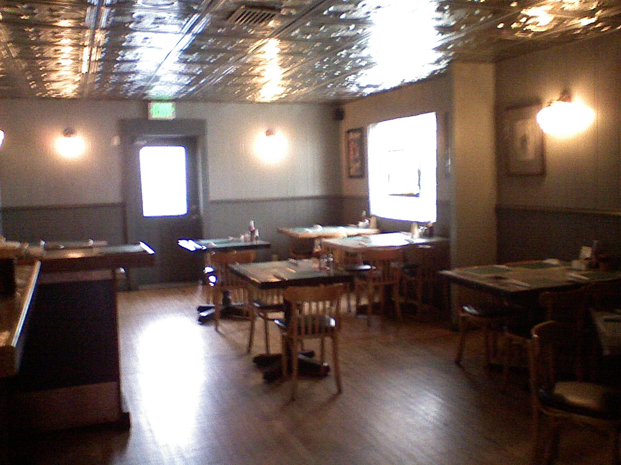 Dining area at the back of the bar.
