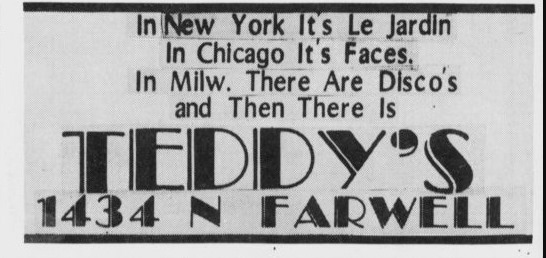 Advertisement, late 1977