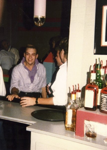 Sage LaRue, legendary / drag queen- entertainer, / in 'disguise' at The Who Bar / (photo by Jamie Taylor c1985-86) /